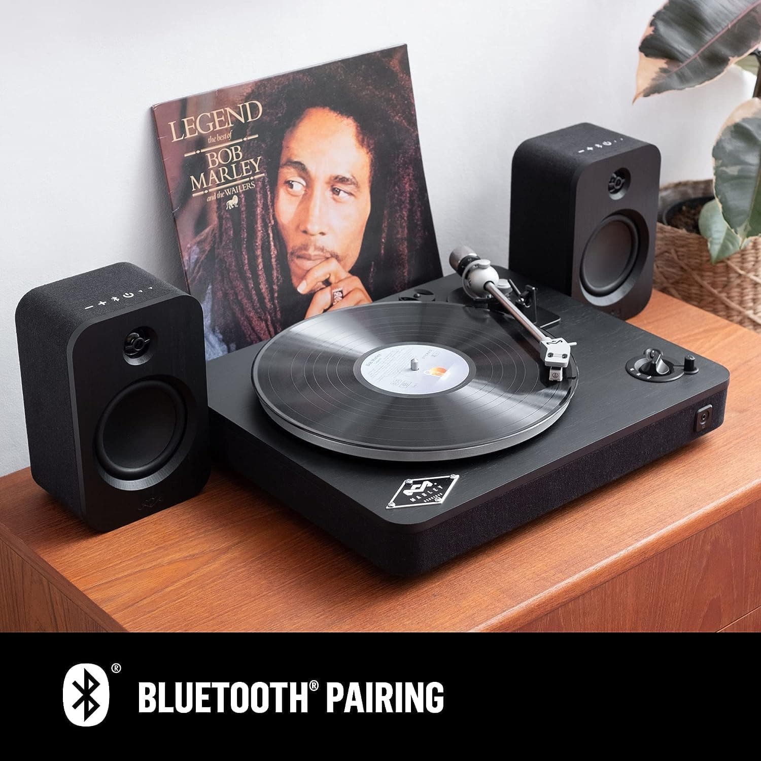 Buy House of marley,House of Marley Stir It Up Wireless Black Bluetooth Record Player - Sustainably Crafted Vinyl Player, Recycled Materials, Audio-Technica cartridge Bluetooth Turntable - Gadcet UK | UK | London | Scotland | Wales| Near Me | Cheap | Pay In 3 | Electronics