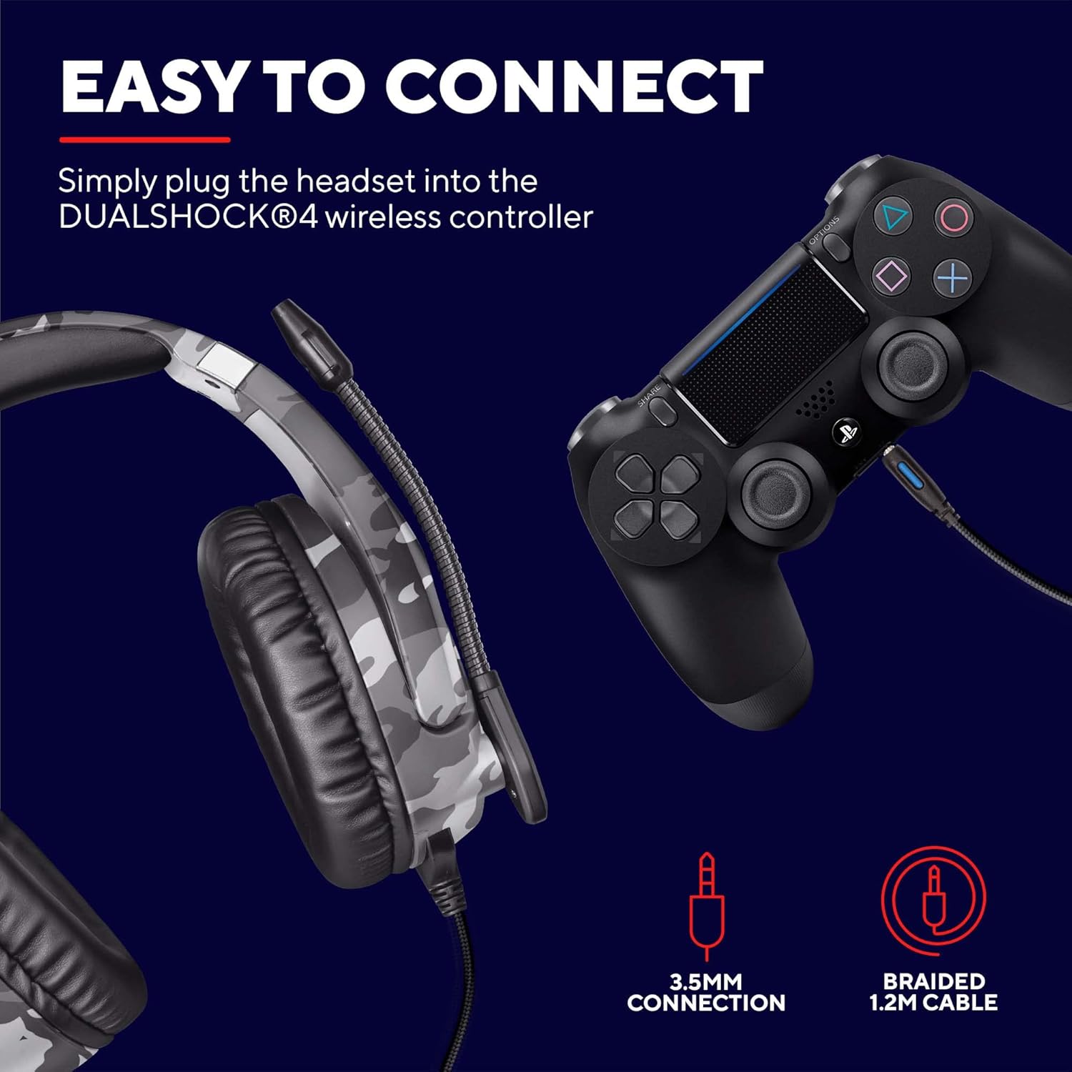 Buy Trust Gaming,Trust Gaming GXT 488 Forze-G [Officially Licensed for PlayStation] Gaming Headset for PS4 and PS5 with Flexible Microphone and Inline Remote Control, Over Ear Gaming Headphones - Grey - Gadcet UK | UK | London | Scotland | Wales| Near Me | Cheap | Pay In 3 | Headphones & Headsets