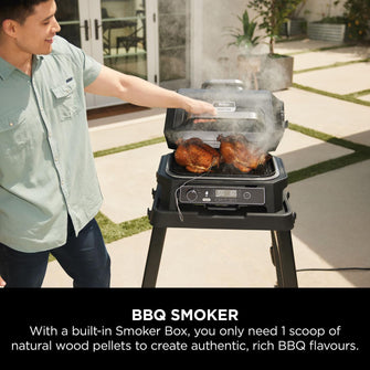 Buy Ninja,Ninja Woodfire Pro XL Electric BBQ Grill & Smoker OG850UK – 4-in-1 Outdoor Grill, Air Fryer, Digital Probe, Woodfire Pellets, Portable, Grey/Black - Gadcet UK | UK | London | Scotland | Wales| Near Me | Cheap | Pay In 3 | Air Fryer & Grill