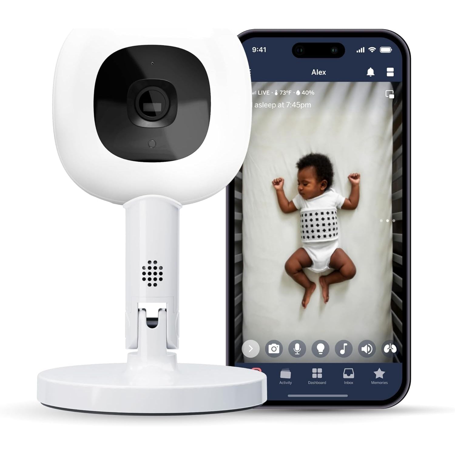Buy Nanit,Nanit Pro 1080p HD Smart Baby Monitor & Flex Duo Stand – White, Split Screen, Alert Zone, Breathing Motion Monitoring, Small Breathing Band – EAN 810108750437 - Gadcet UK | UK | London | Scotland | Wales| Near Me | Cheap | Pay In 3 | Baby Monitor