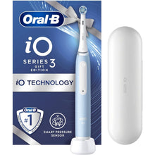 Oral-B iO 3 Ice Blue Electric Toothbrush, 1 Toothbrush Head, 1 Travel Case, Designed by Braun - 1