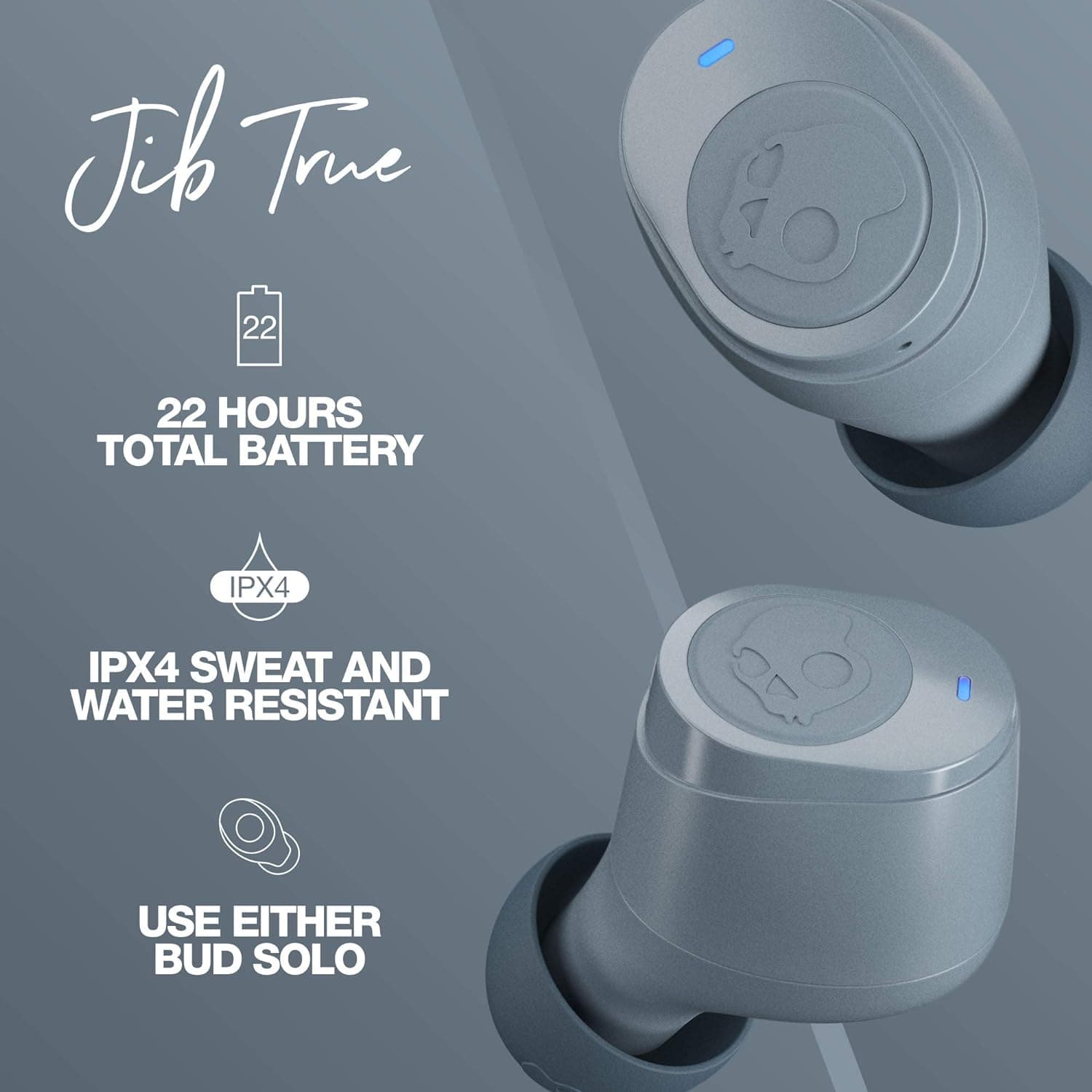 Buy Skullcandy,Skullcandy Jib True Wireless In-Ear Headphones, Bluetooth 5.0, IPX4 Water Resistant, 22 Hours Battery Life - Chill Grey. - Gadcet UK | UK | London | Scotland | Wales| Near Me | Cheap | Pay In 3 | Headphones & Headsets