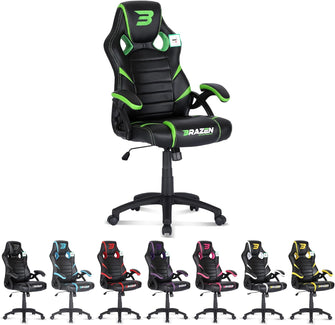 Buy BraZen Puma,Puma Ergonomic Gaming Chair for Adults – PC/Office Computer Chair with High-Back Support – Black & Green - Gadcet UK | UK | London | Scotland | Wales| Near Me | Cheap | Pay In 3 | Office Equipment