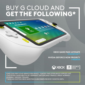 Buy Logitech,Logitech G Cloud Gaming Handheld - 7" 1080P Touchscreen, Lightweight, Long Battery Life, Xbox Cloud Gaming, NVIDIA GeForce NOW, Google Play - UK Plug, White - Gadcet UK | UK | London | Scotland | Wales| Near Me | Cheap | Pay In 3 | Video Game Consoles