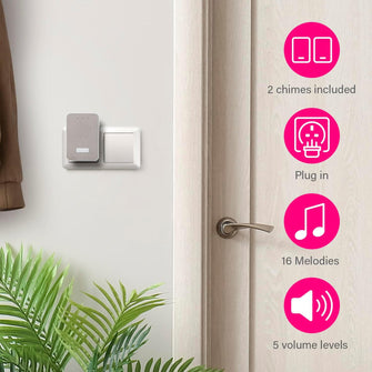 Buy Byron,Byron Wireless Doorbell Set – Twin Pack – Battery Portable and Plug in – 150 m Range - Gadcet UK | UK | London | Scotland | Wales| Near Me | Cheap | Pay In 3 | Electronics
