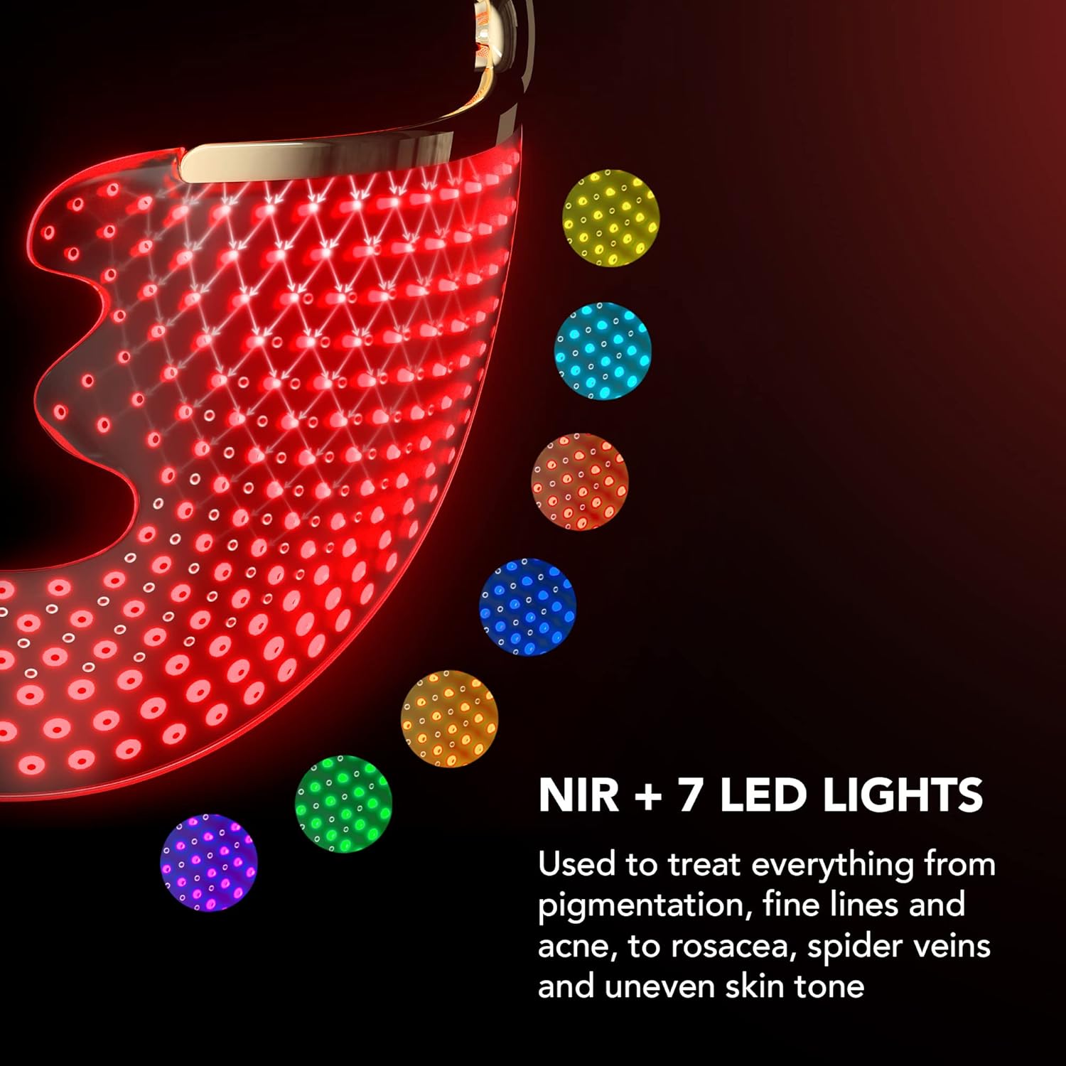 FAQ™ 202 Advanced 8-Colour LED Face Mask – 600 LED Light Points, NIR & Red Light Therapy, Flexi-Fit Silicone, App Control