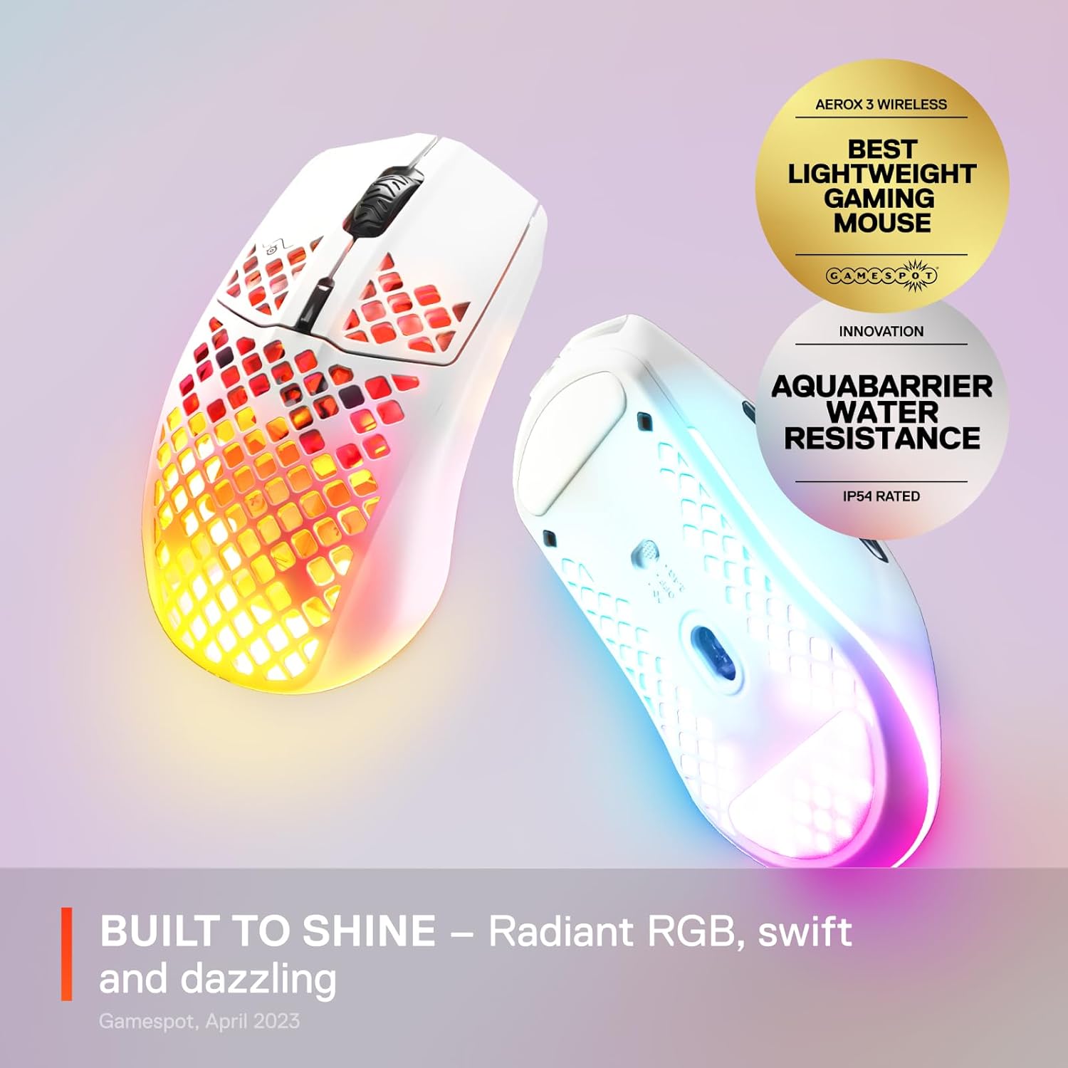 Buy SteelSeries,SteelSeries Aerox 3 Wireless RGB Gaming Mouse - Ultra-lightweight, Water-Resistant, 18K DPI Sensor - Snow - Gadcet UK | UK | London | Scotland | Wales| Near Me | Cheap | Pay In 3 | Keyboard & Mouse