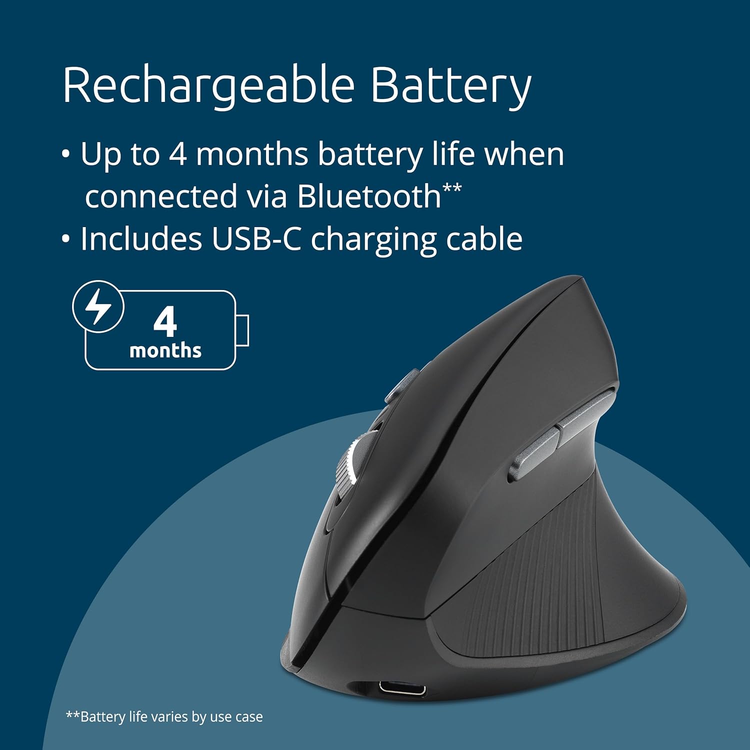 Buy Kensington,Kensington Pro Fit Ergo MY630 EQ Rechargeable Bluetooth Mouse – Black - Gadcet UK | UK | London | Scotland | Wales| Near Me | Cheap | Pay In 3 | Mice & Trackballs