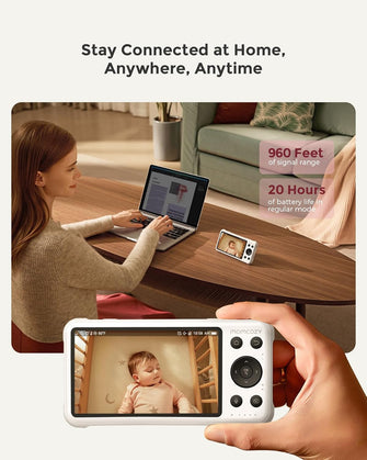 Momcozy Smart WiFi Baby Monitor – 5" 1080P Screen, Camera & Audio, Motion