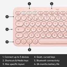 Buy Logitech,Logitech K380 Multi-Device Bluetooth Keyboard for Mac with Compact Slim Profile, Easy-Switch up to 3 Devices, Scissor Keys, 2 Year Battery, macOS/iOS/iPadOS, QWERTY UK English Layout - Rose - Gadcet  | UK | London | Scotland | Wales| Near Me | Cheap | Pay In 3 | Keyboard & Mouse