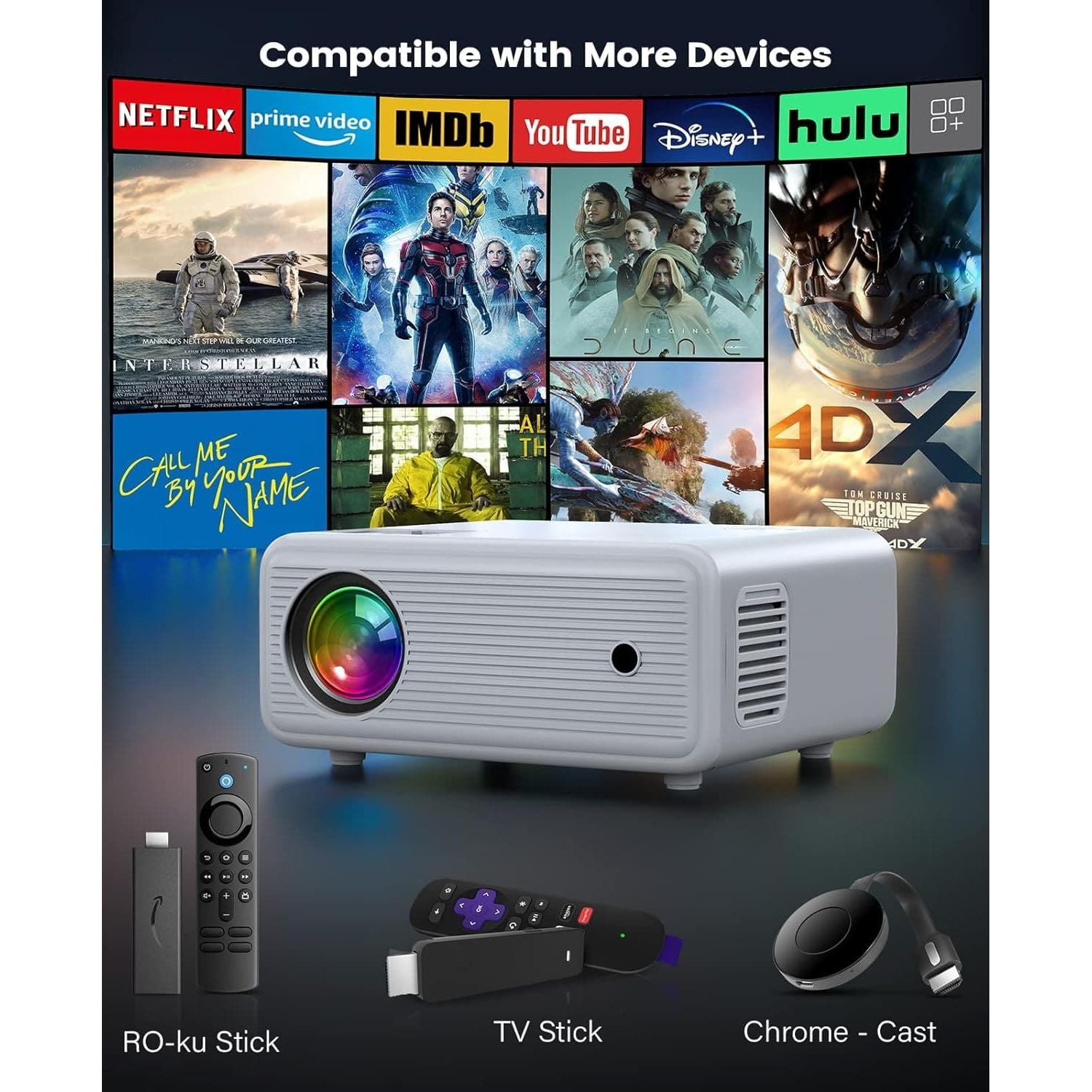 Buy ClokoWe,Mini Projector, ClokoWe WiFi Projector with Projector 1080P Full HD, 14000 Lux Portable Video 4K Projector Compatible with iphone TV Stick PS5 HDMI USB, Multimedia Home Movie Theater Projector - Gadcet UK | UK | London | Scotland | Wales| Near Me | Cheap | Pay In 3 | Projectors