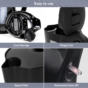 Buy Quest,Quest 1.7 Litre Electric Kettle – Black - Gadcet UK | UK | London | Scotland | Wales| Near Me | Cheap | Pay In 3 | Electric Kettles