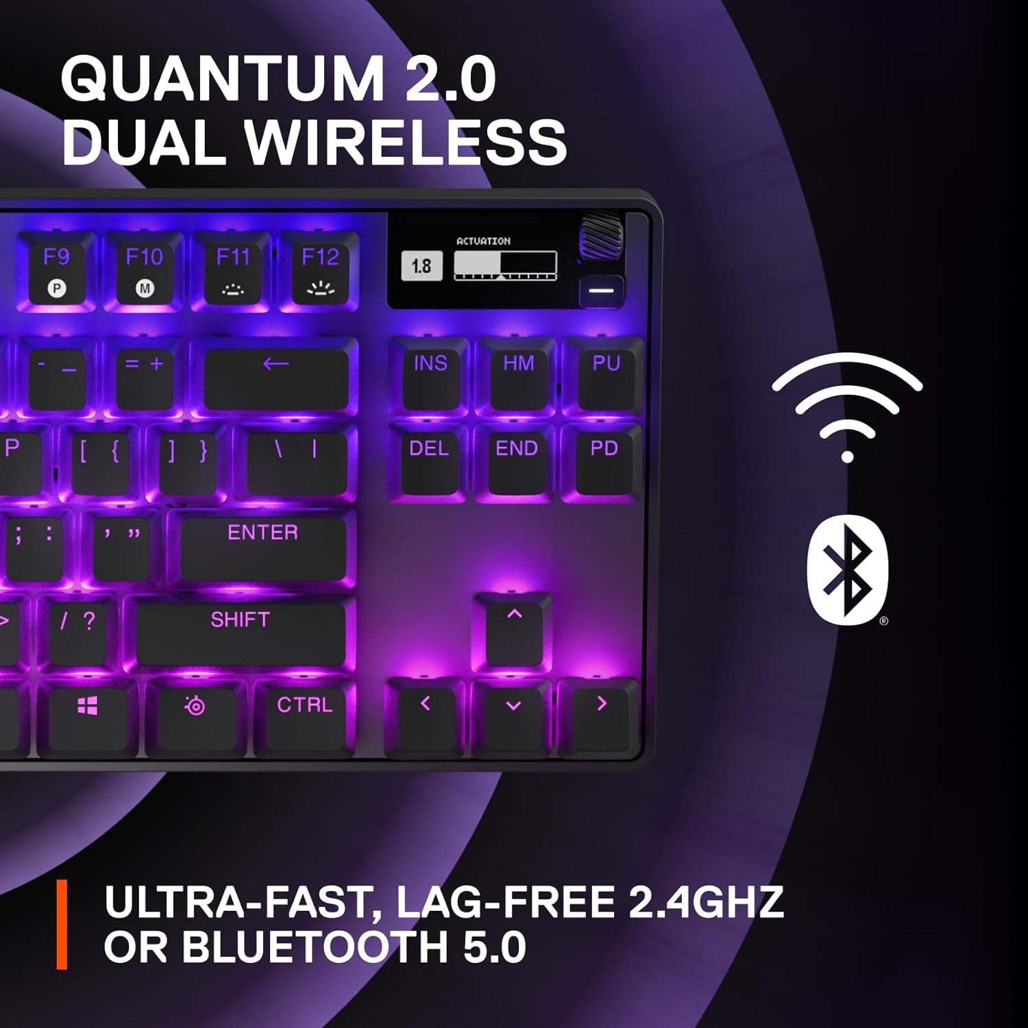 Buy SteelSeries,SteelSeries Apex Pro TKL HyperMagnetic Gaming Keyboard - World's Fastest Keyboard - Adjustable Actuation - Esports Tenkeyless - OLED Screen - PBT Keycaps - USB-C - 2023 Edition - German QWERTZ Layout - Gadcet UK | UK | London | Scotland | Wales| Near Me | Cheap | Pay In 3 | Keyboards