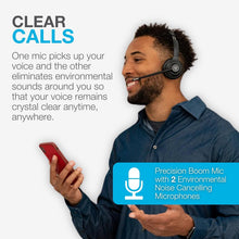 JLab Go Work 2nd Gen Wireless Headset - 55+ H Bluetooth, Mic, Multipoint, Black