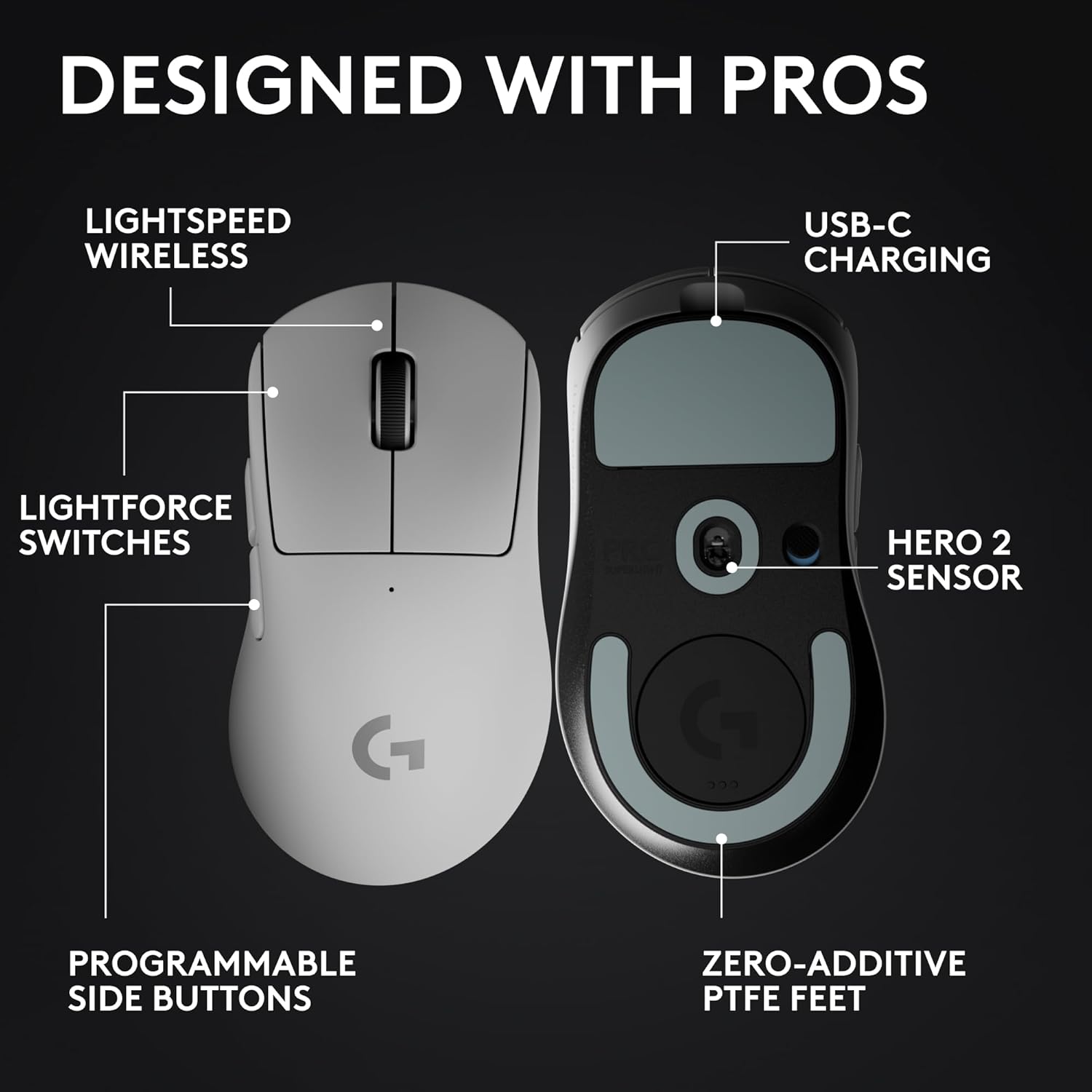 Buy Logitech,Logitech G PRO X SUPERLIGHT 2 DEX – LIGHTSPEED Wireless Gaming Mouse, 60g Ultra-Lightweight, 44K DPI, USB-C – White - Gadcet UK | UK | London | Scotland | Wales| Near Me | Cheap | Pay In 3 | Mice & Trackballs