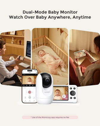 Momcozy Smart WiFi Baby Monitor – 5" 1080P Screen, Camera & Audio, Motion
