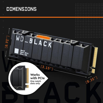 WD_BLACK SN850 1TB NVMe Gaming SSD – M.2 2280, PCIe Gen4, Heatsink, Compatible with PlayStation 5, Up to 7000MB/s Read Speed