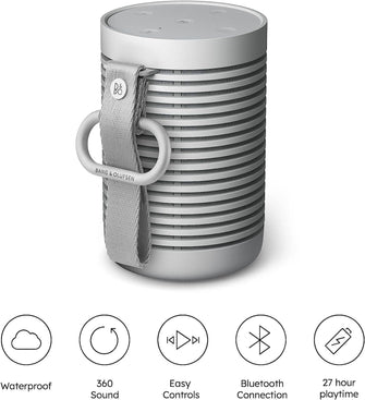 Buy Bang & Olufsen,Bang & Olufsen Beosound Explore - High-end Wireless Portable Bluetooth Speaker for Outdoor, Home and Travel, 360 Degree IP67 Waterproof Speaker with Playtime Up to 27 Hours - Grey Mist - Gadcet UK | UK | London | Scotland | Wales| Ireland | Near Me | Cheap | Pay In 3 | Bluetooth Speakers