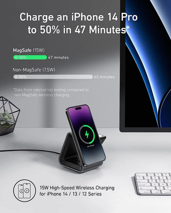 Buy Anker,Anker 737 , MagSafe Charger MagGo Charger (3-in-1 Station) with MFi-Certified 15W Max Fast Charging, For iPhone 14/13 / 12 Series, Apple Watch S8 / 7/6, AirPods 3 / Pro - Gadcet.com | UK | London | Scotland | Wales| Ireland | Near Me | Cheap | Pay In 3 | Power Adapter & Charger Accessories
