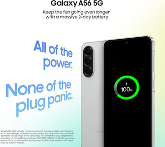 Samsung Galaxy A56 5G Dual SIM, 8GB RAM, 256GB Storage - Unlocked - Awesome Light Grey