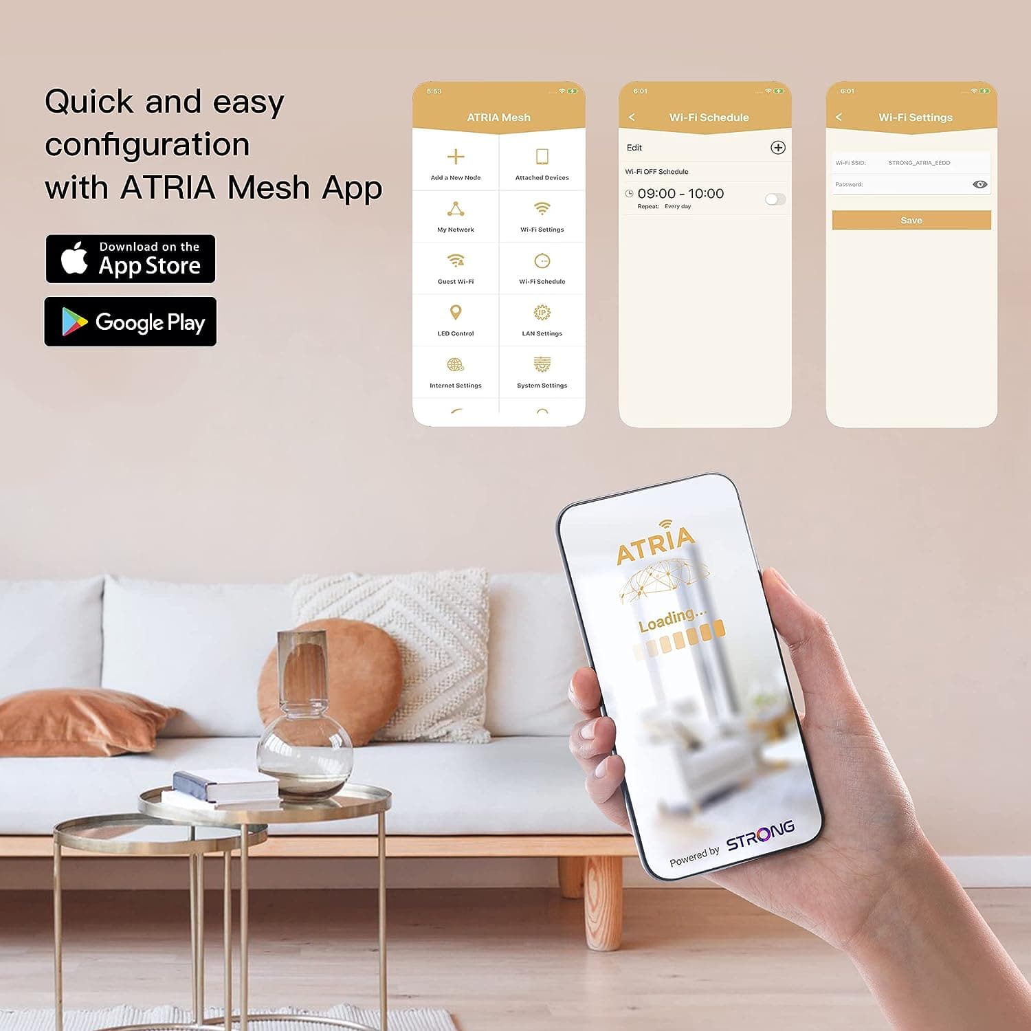 Buy Alann Trading Limited,STRONG ATRIA AC1200 Whole Home Mesh Wi-Fi System (3 Pack) - Up to 5,000 sq.ft Coverage, 3 Gigabit Ports per Node, App Control, Guest Network, Parental Controls, Easy Setup - Gadcet UK | UK | London | Scotland | Wales| Near Me | Cheap | Pay In 3 | Network Cards & Adapters