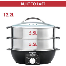 Buy Magimix,Magimix Multifunctional Food Steamer - 12.2L, 2 Tiers, Removable Base, Stainless Steel - Gadcet UK | UK | London | Scotland | Wales| Near Me | Cheap | Pay In 3 | Kitchen & Home Appliances
