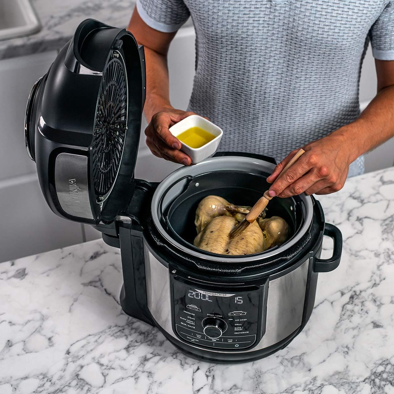 Buy Ninja,Ninja Foodi MAX Multi-Cooker [OP500UK], 9-in-1, 7.5L, Electric Pressure Cooker and Air Fryer, Brushed Steel and Black - Gadcet UK | UK | London | Scotland | Wales| Near Me | Cheap | Pay In 3 | Cooker
