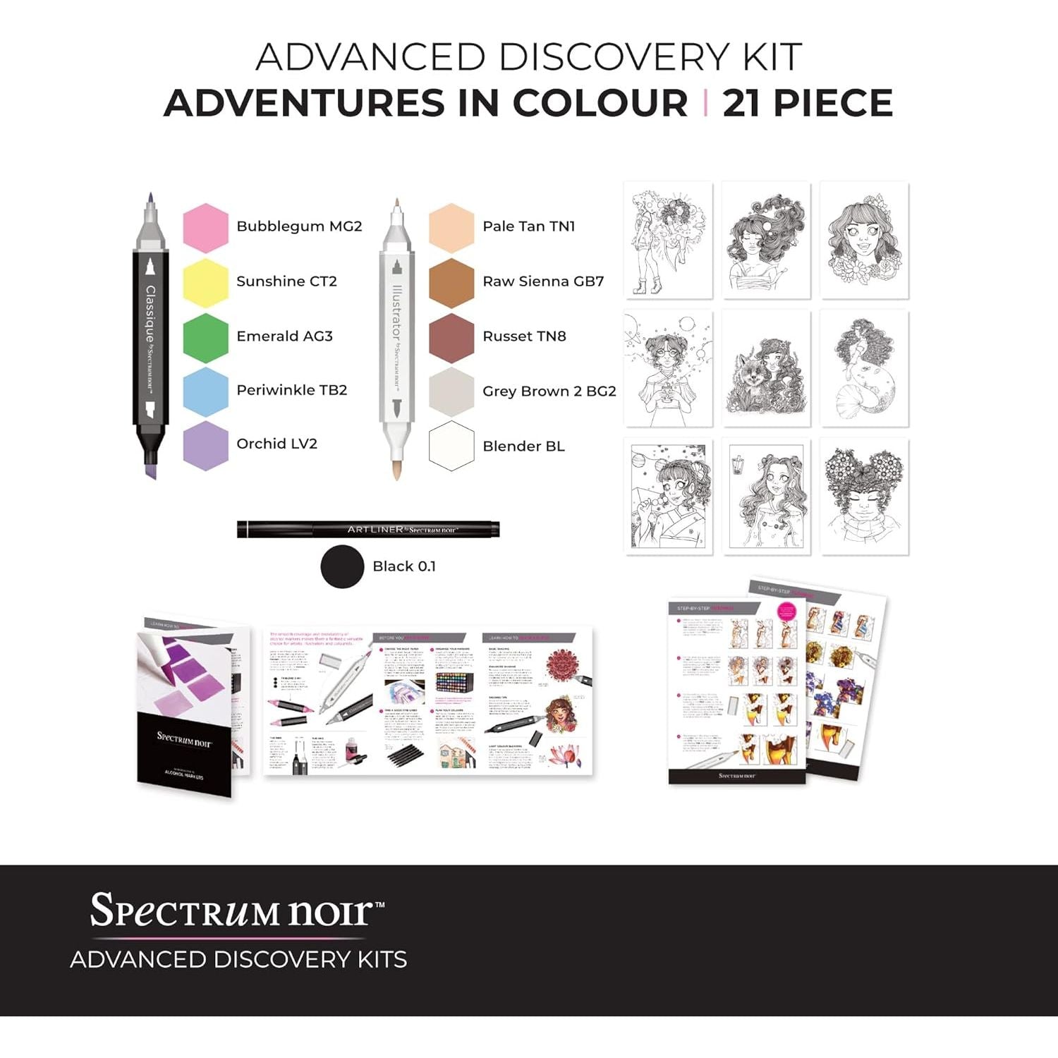 Buy Spectrum,Spectrum Noir Advanced Discovery Adult Colouring & Art Kit – Alcohol Ink Markers, Art Liners & Printed Art Sheets - Gadcet UK | UK | London | Scotland | Wales| Near Me | Cheap | Pay In 3 | Art & Craft Paint