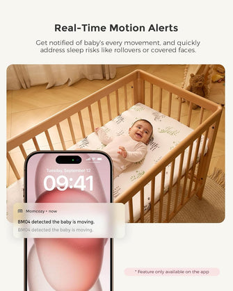 Momcozy Smart WiFi Baby Monitor – 5" 1080P Screen, Camera & Audio, Motion