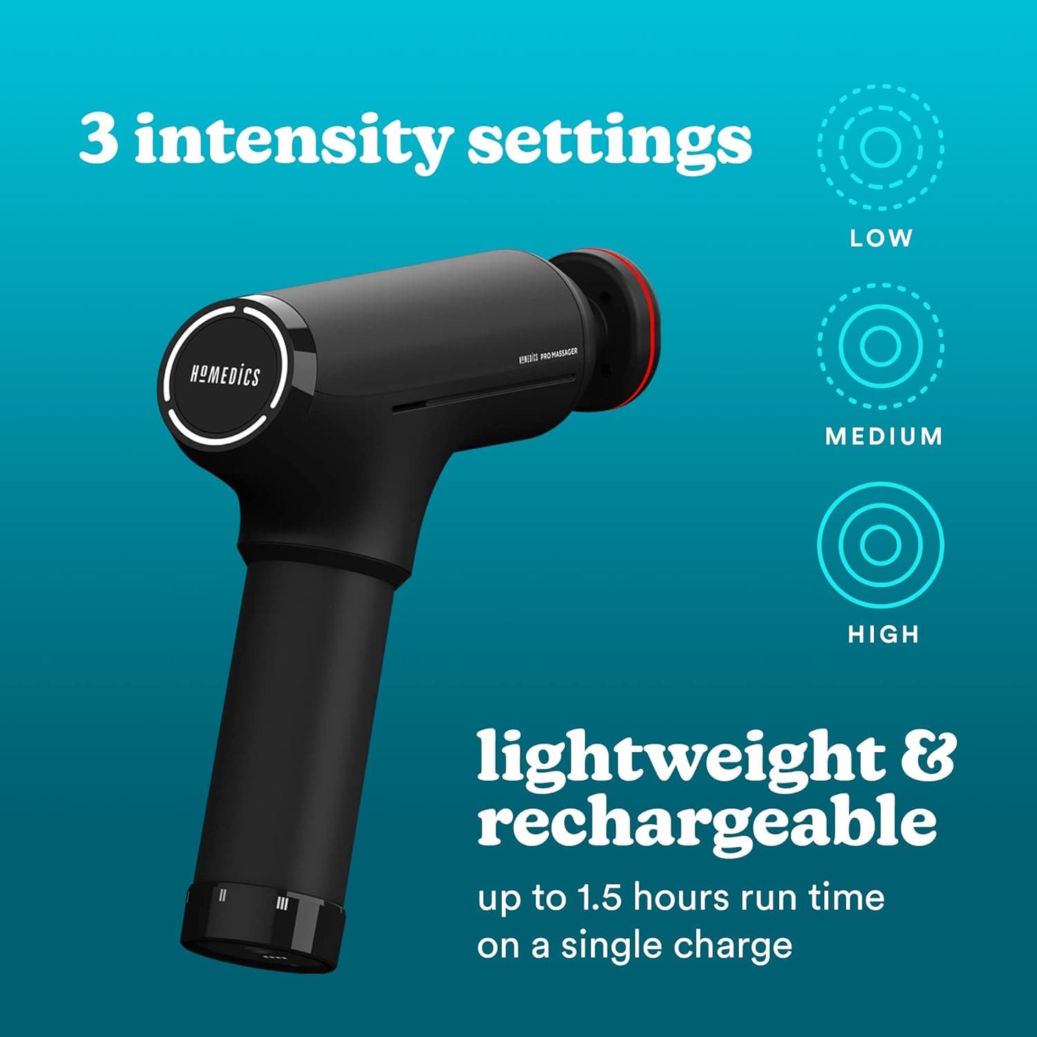 Buy Homedics,HoMedics Pro Power Handheld Physiotherapy Massager Gun Rechargeable - Black - Gadcet UK | UK | London | Scotland | Wales| Ireland | Near Me | Cheap | Pay In 3 | Health & Beauty