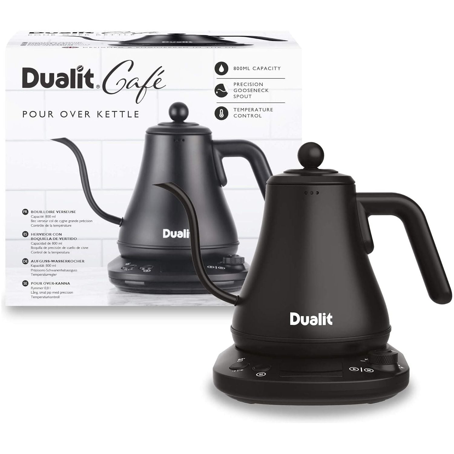 Buy DUALIT,Dualit Pour Over Fast Boil Electric Kettle - Matt Black -Gooseneck Precision Spout - Digital Display Screen - Highly Energy Efficient 800ml Capacity - 72960 - Gadcet UK | UK | London | Scotland | Wales| Ireland | Near Me | Cheap | Pay In 3 | Electric Kettles