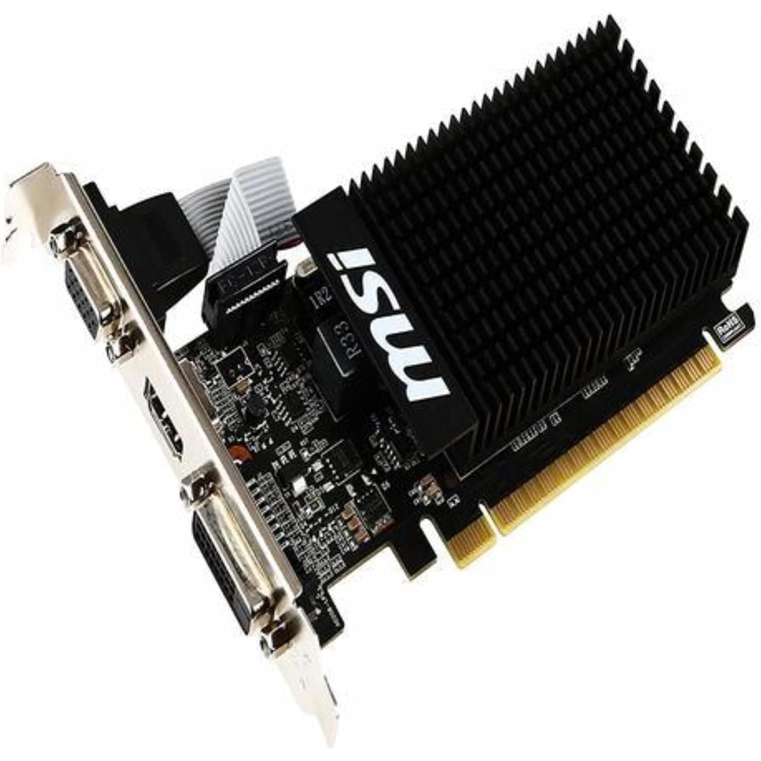 Lp Graphics Card MSI GeForce GT 710 2GD3H LP Graphics Card – 2GB DDR3, Low Profile, Sil ...