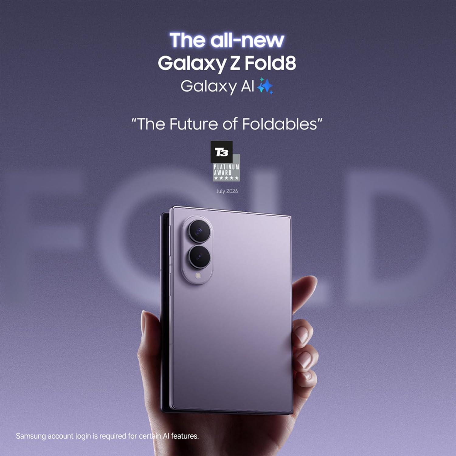 Samsung Galaxy Z Fold8 5G Smartphone 512GB Storage 12GB RAM Cream Unlocked