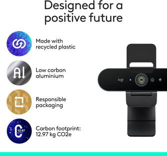 Logitech Brio 4K Webcam for Business – Windows Hello, Auto-Light Correction, Noise-Cancelling, Graphite