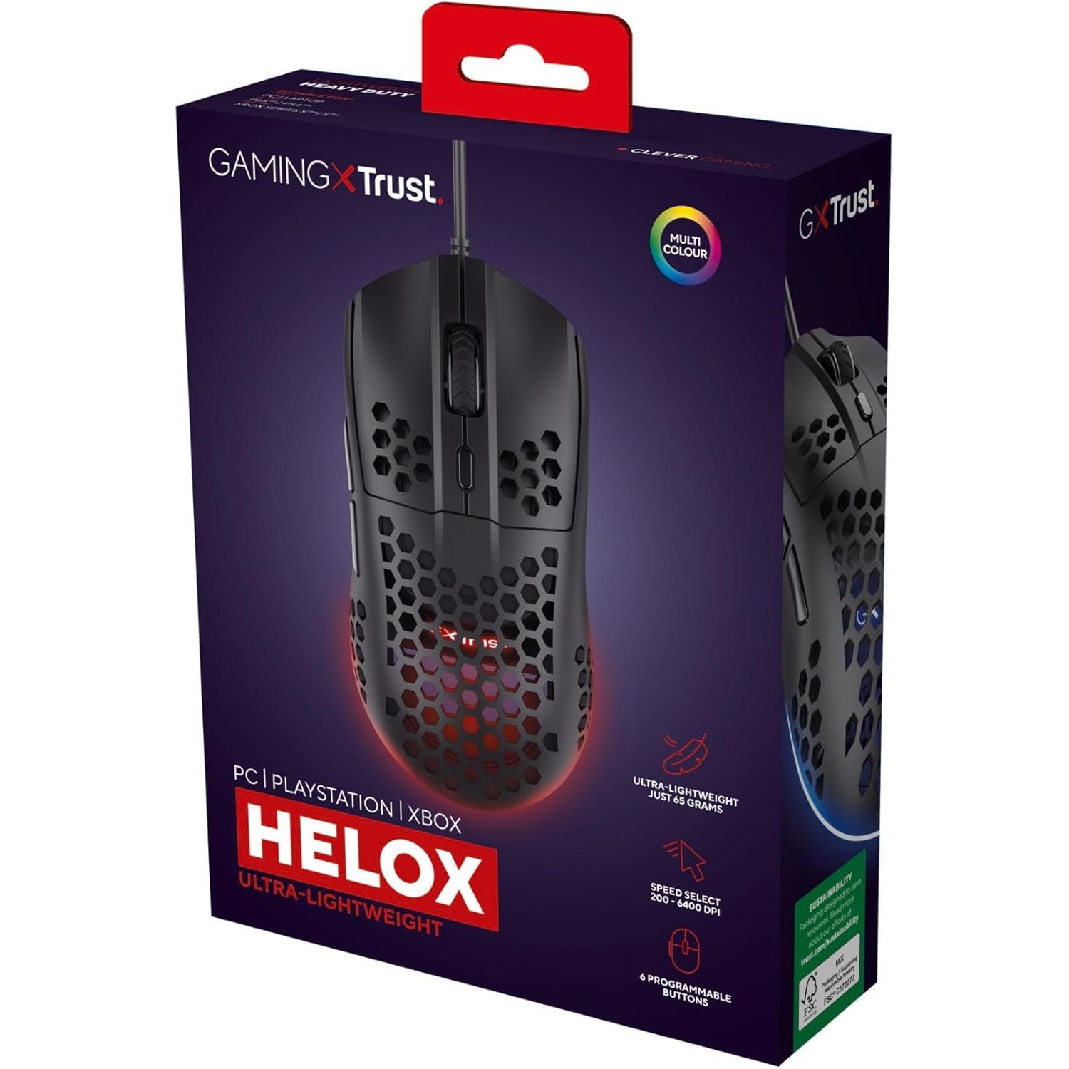 Buy Trust Gaming,Trust Gaming GXT 928 Helox Superlight Wired Gaming Mouse – 65g, 200-6400 DPI, Optical Sensor, 6 Programmable Buttons, RGB LED – Black - Gadcet UK | UK | London | Scotland | Wales| Near Me | Cheap | Pay In 3 | Gaming Mouse