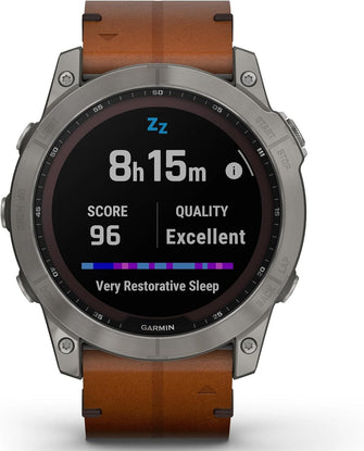 Buy Garmin,Garmin Fenix® 7X Sapphire Solar Edition Titanium with Chestnut Graphite Band Smartwatch - Gadcet UK | UK | London | Scotland | Wales| Ireland | Near Me | Cheap | Pay In 3 | Watches