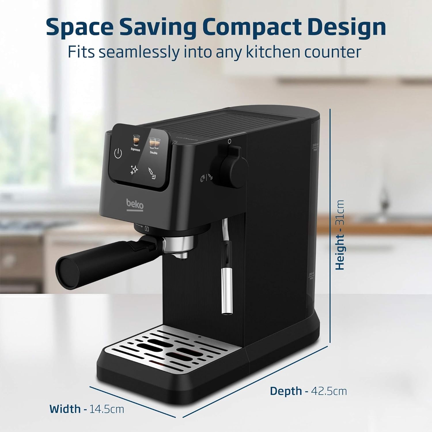 Buy Beko,Beko CaffeExperto™ CEP5302B Manual Espresso Machine – Black (15 Bar, Touch Display, Milk Frother, Dual Nozzle) - Gadcet UK | UK | London | Scotland | Wales| Near Me | Cheap | Pay In 3 | Coffee Makers & Espresso Machines