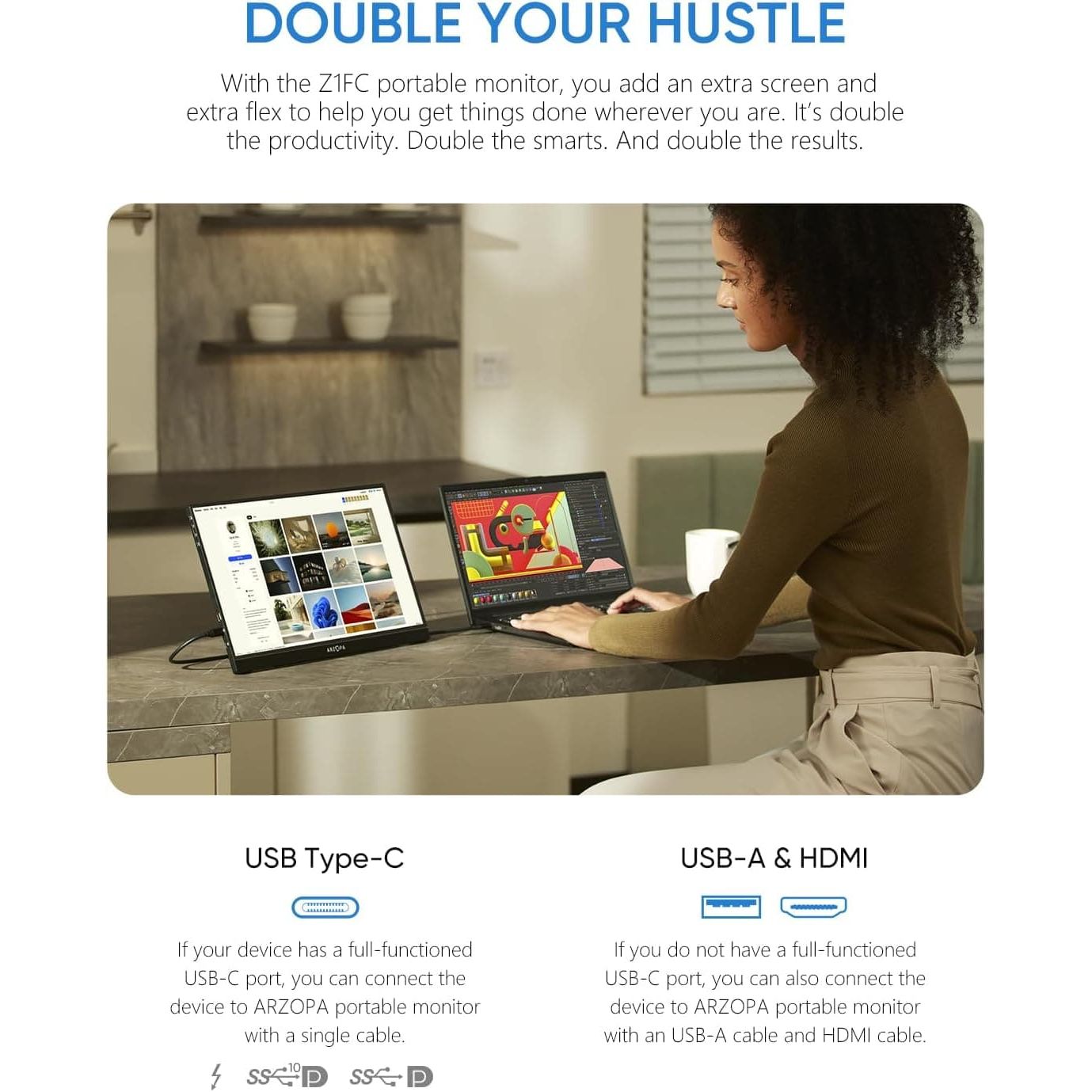 Buy ARZOPA,ARZOPA 16.1" FHD 144Hz IPS Portable Monitor - HDMI/USB-C - Eye Protection for Laptop, PC, Mac, PS3/4/5, Xbox - Gadcet UK | UK | London | Scotland | Wales| Near Me | Cheap | Pay In 3 | Monitors
