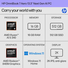 Buy HP,HP OmniBook 7 Aero NGAI 13.3" Laptop - Glacier Silver: AMD Ryzen AI 5, 512GB SSD, Ultra-Lightweight AI PC - Gadcet UK | UK | London | Scotland | Wales| Near Me | Cheap | Pay In 3 | Laptop