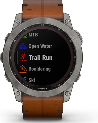 Buy Garmin,Garmin Fenix® 7X Sapphire Solar Edition Titanium with Chestnut Graphite Band Smartwatch - Gadcet UK | UK | London | Scotland | Wales| Ireland | Near Me | Cheap | Pay In 3 | Watches