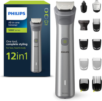 Philips Series 5000 All-in-one Trimmer, 12-in-1 Multigroom for face, head and body, One tool, complete styling, 14 length settings (0.5-16 mm) (Model: MG5940/15) - 1