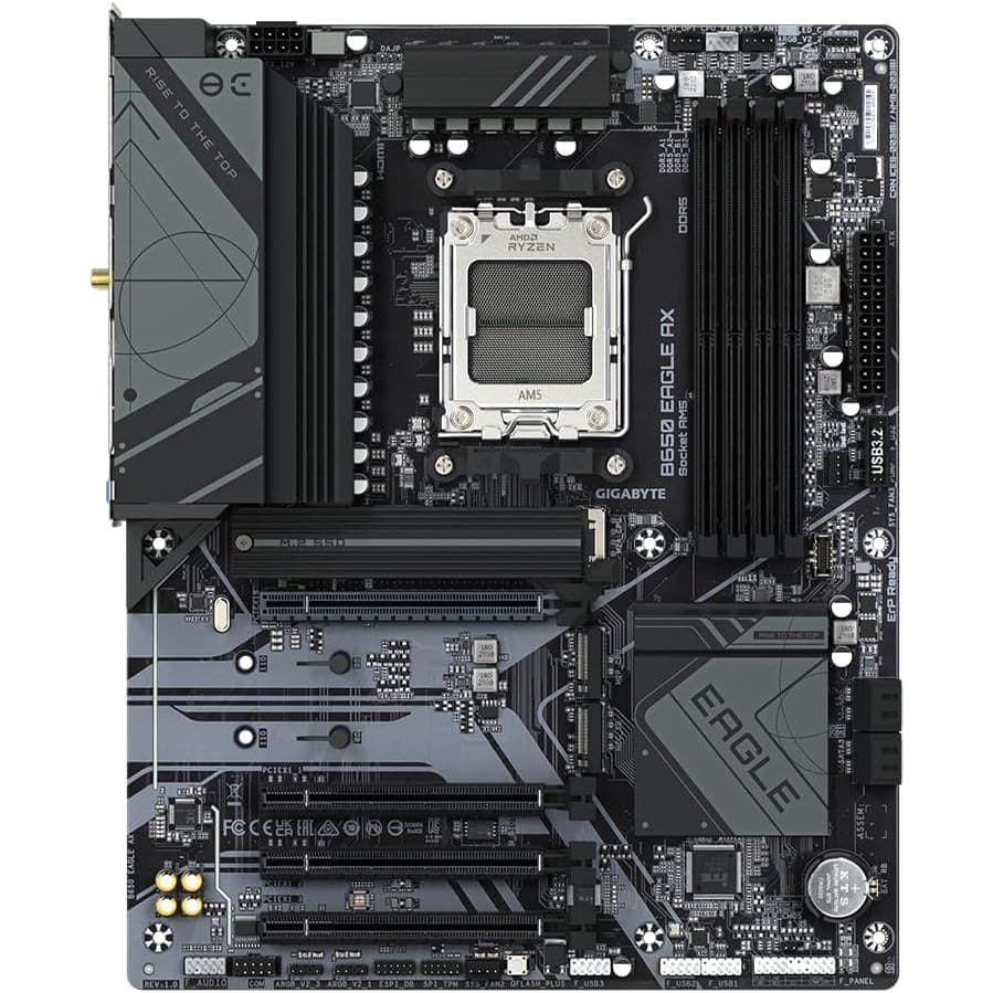 Buy Gigabyte,Gigabyte B650 EAGLE AX Motherboard for AMD Ryzen 7000, 12+2+2 VRM, DDR5 7600MHz OC, PCIe 5.0/4.0 M.2, Wi-Fi 6E, GbE LAN, USB 3.2 Gen2 - Gadcet UK | UK | London | Scotland | Wales| Near Me | Cheap | Pay In 3 | Motherboards