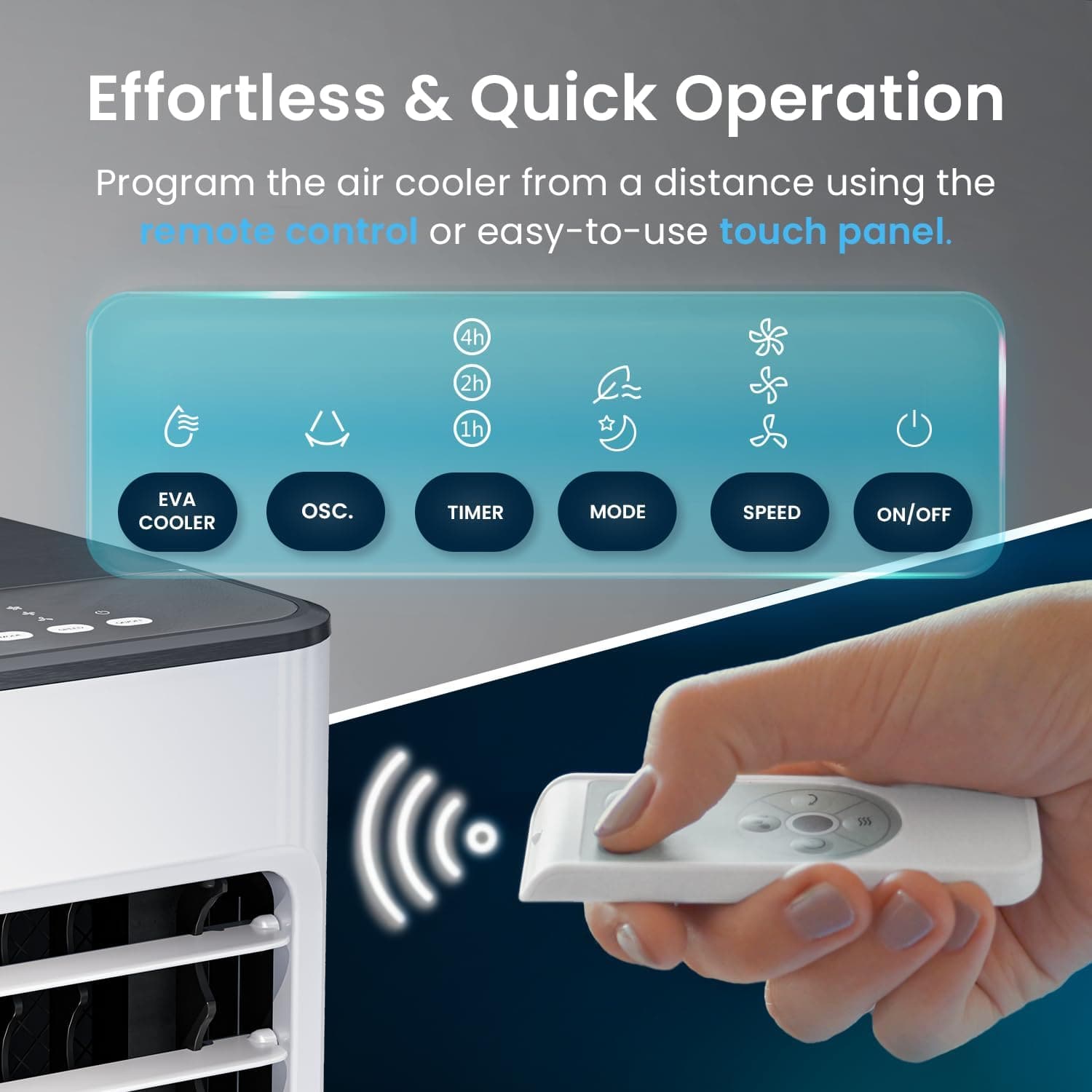Buy Freestanding,Pro Breeze 4-in-1 Portable Air Cooler - 5L Capacity, 3 Speeds, Evaporative Cooling, 7H Timer, Remote, LED Display, Auto Oscillation - Gadcet UK | UK | London | Scotland | Wales| Ireland | Near Me | Cheap | Pay In 3 | Household Appliances