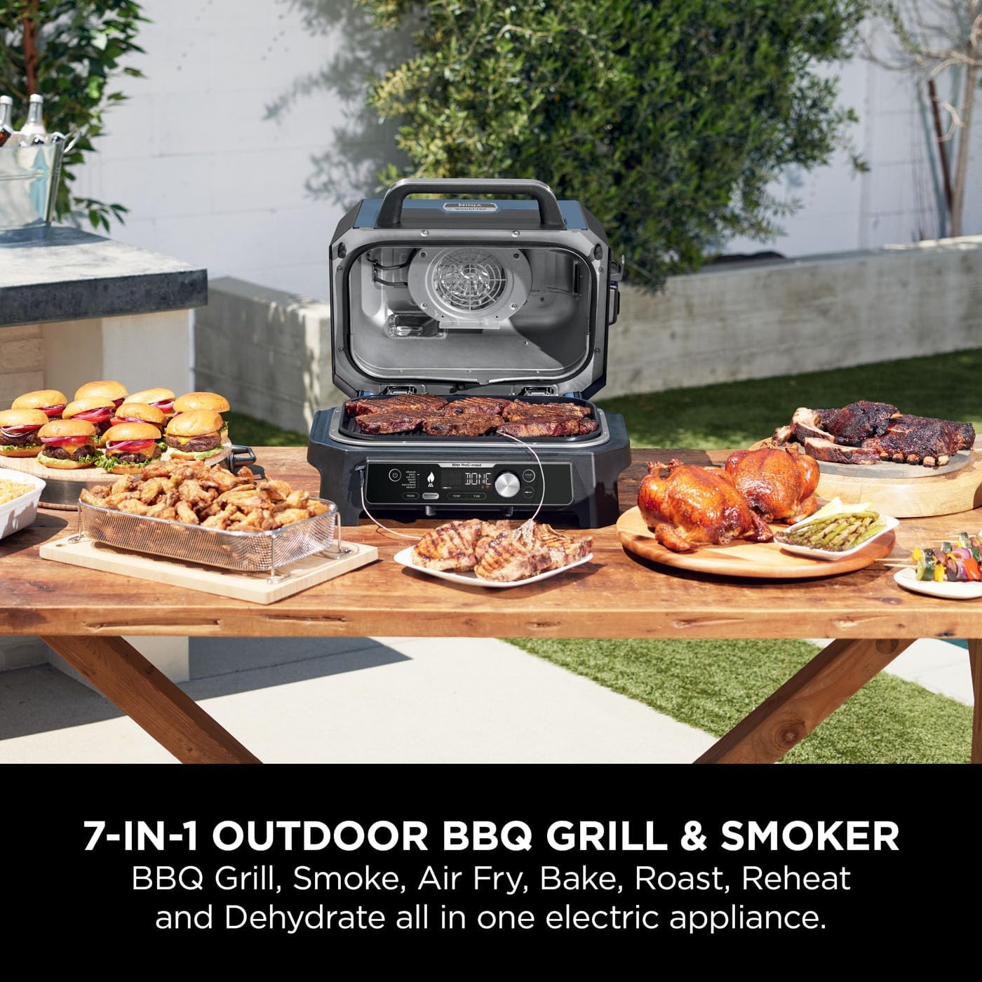 Buy Ninja,Ninja Woodfire Pro Connect XL Electric BBQ Grill and Smoker – App Control, Digital Probe, 7‑in‑1 Outdoor Grill & Air Fryer with Woodfire Pellets (Blue & Black, OG901UK) - Gadcet UK | UK | London | Scotland | Wales| Near Me | Cheap | Pay In 3 | Outdoor Grills