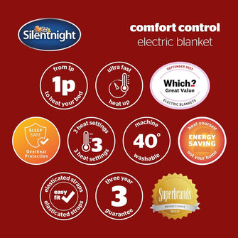 Buy Silentnight,Silentnight Comfort Control Electric Blanket -  Overheat Protection and Easy Fit Straps - Machine Washable - Single 135x72cm - Gadcet UK | UK | London | Scotland | Wales| Ireland | Near Me | Cheap | Pay In 3 | House