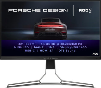 Buy AOC,AOC AGON Porsche Design PD32M – 32-Inch 4K UHD Monitor, 144Hz, IPS, 1ms GTG, Light FX, Mini LED UHD, HDR 1400, HDMI 2.1, USB-C 3.2, DP 1.4 - Gadcet UK | UK | London | Scotland | Wales| Near Me | Cheap | Pay In 3 | Gaming Computers