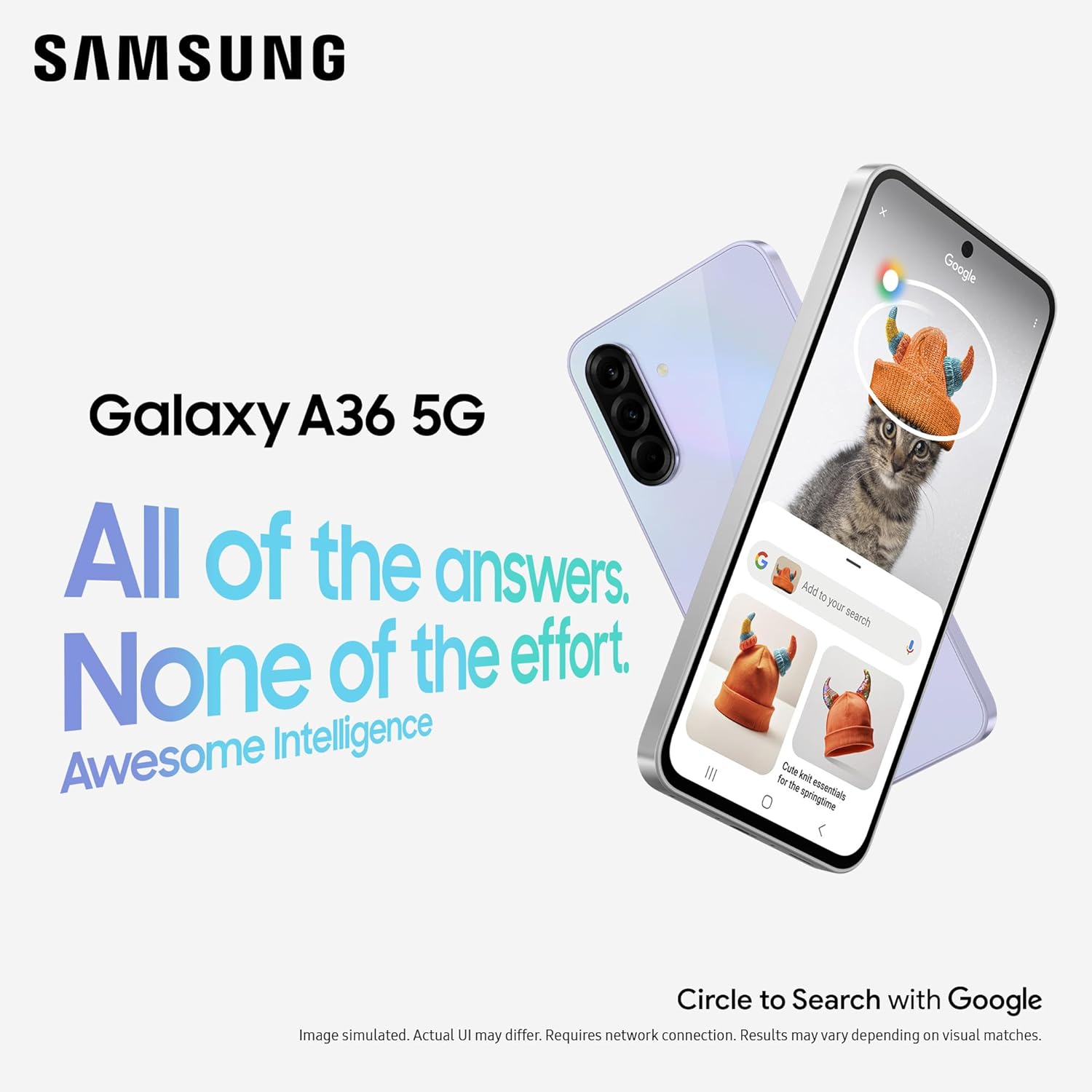 Samsung Galaxy A36 5G 256GB 8GB RAM Awesome Lavender Dual SIM Unlocked Mobile Phone