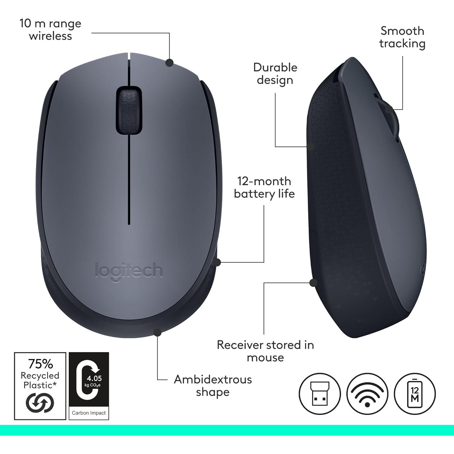 Buy Logitech,Logitech M170 Wireless Mouse – 2.4GHz, USB Nano Receiver, 12-Month Battery, Black/Grey - Gadcet UK | UK | London | Scotland | Wales| Near Me | Cheap | Pay In 3 | Keyboard & Mouse