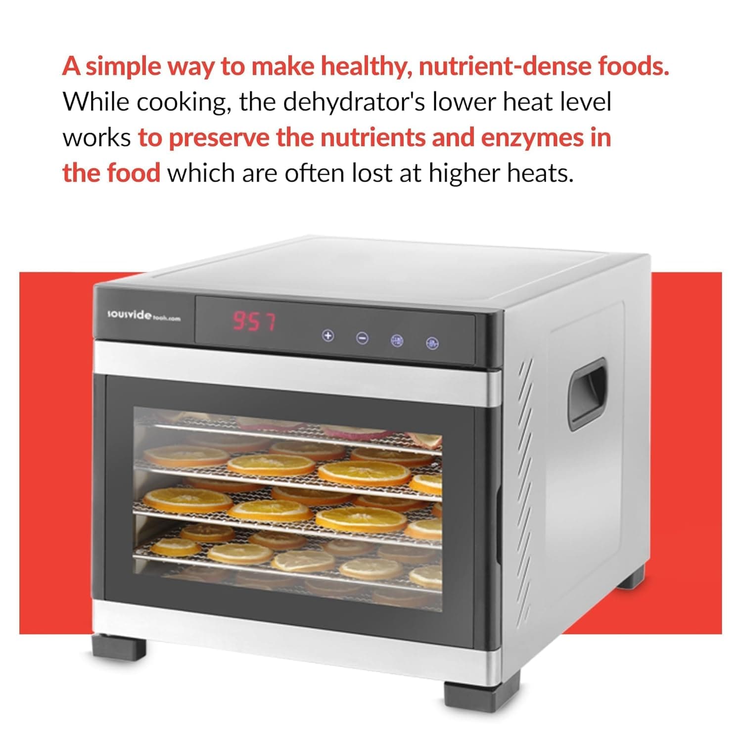Buy SousVideTools,SousVideTools Hendi 6-Tray Stainless Steel Food Dehydrator with Touch Panel, Timer & Thermostat Control for Fruit, Meat, and Vegetables - Gadcet UK | UK | London | Scotland | Wales| Near Me | Cheap | Pay In 3 | Kitchen Appliances