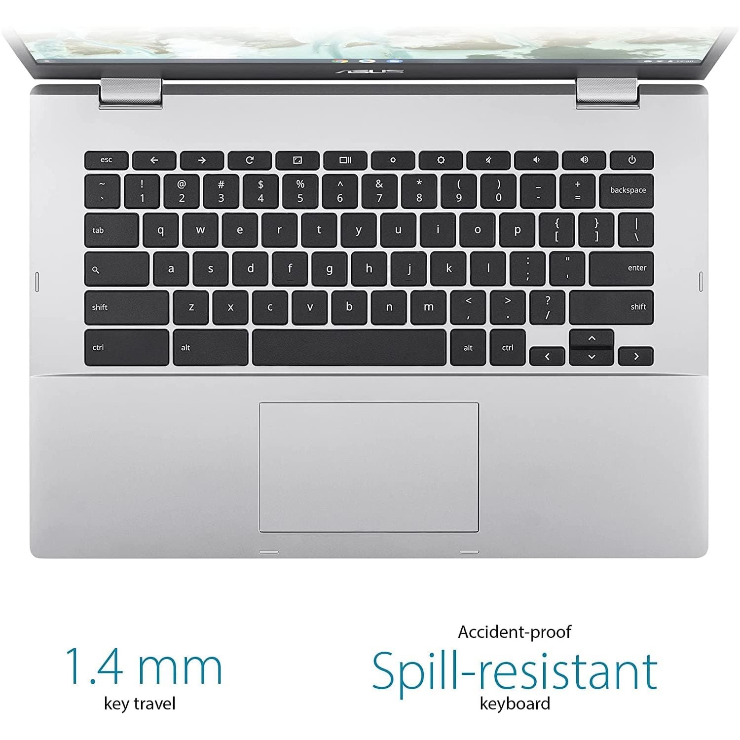ASUS,Asus Chromebook CX1400CN Intel N3350/BGA 4GB RAM, 64GB Storage eMMC, Chrome OS - Transparent Silver - Gadcet.com
